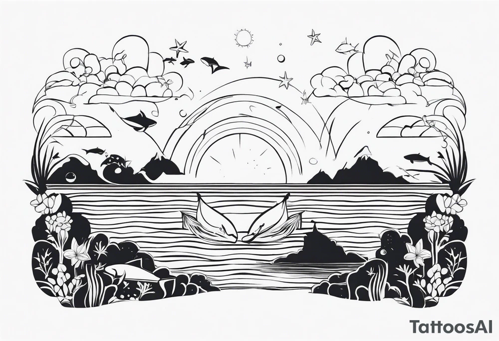 Ocean themed wrist tattoo tattoo idea