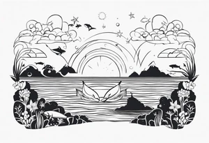 Ocean themed wrist tattoo tattoo idea