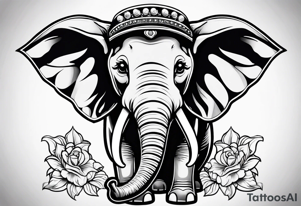 roller derby elephant tattoo idea