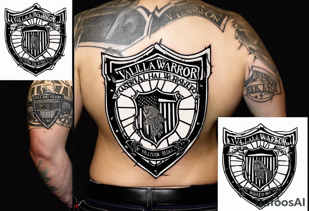 Wounded warrior valhalla shield barb wire prison tattoo idea