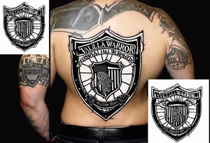 Wounded warrior valhalla shield barb wire prison tattoo idea