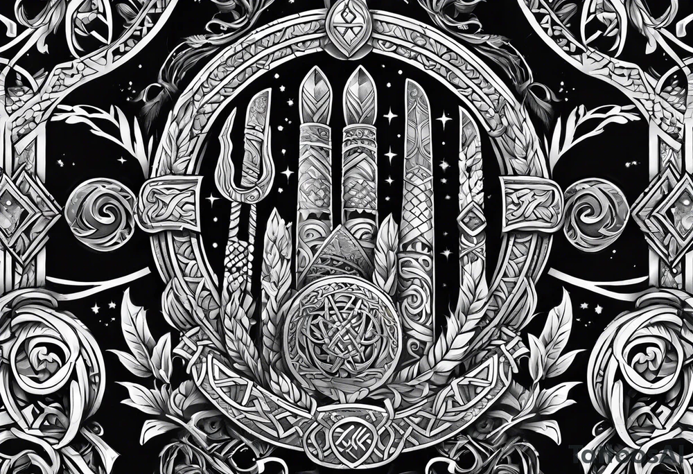 fingers tattoo vikings symbols style tattoo idea
