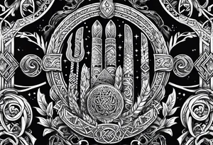 fingers tattoo vikings symbols style tattoo idea