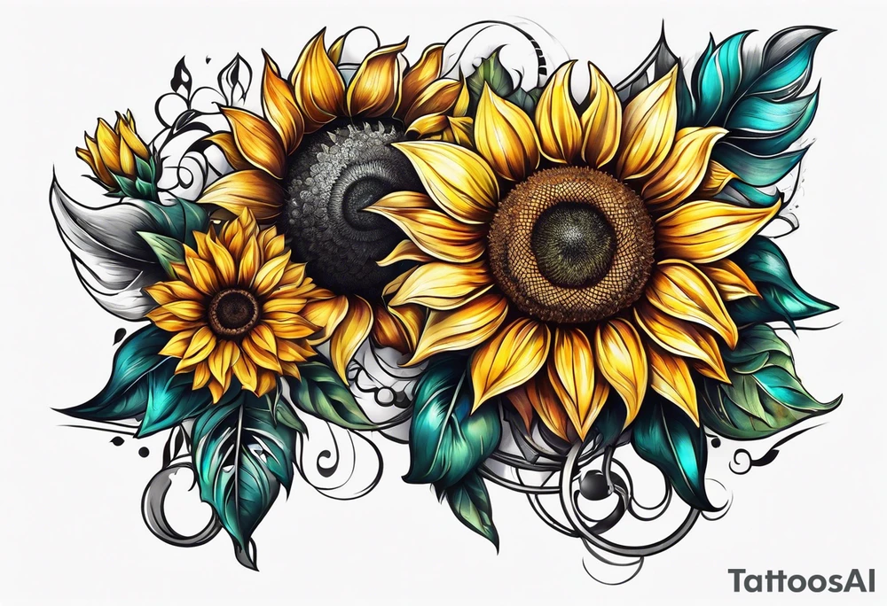 Sunflower chain tattoo idea