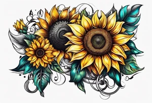 Sunflower chain tattoo idea