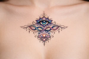 dna or conciousness under breast tattoo third eye tattoo idea