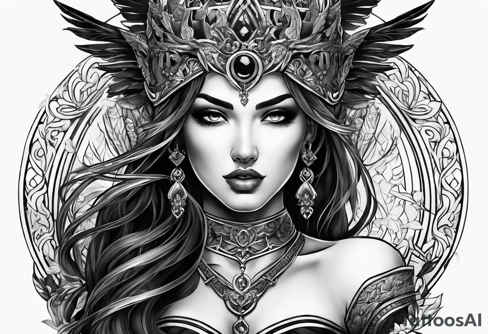the goddess of vengeance tattoo idea