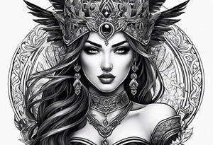 the goddess of vengeance tattoo idea