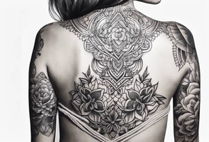 female arms tied behind her back close-up tattoo idea