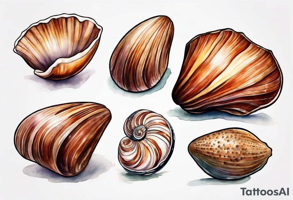 nutmeg seashell tattoo idea