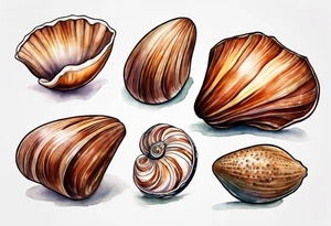 nutmeg seashell tattoo idea