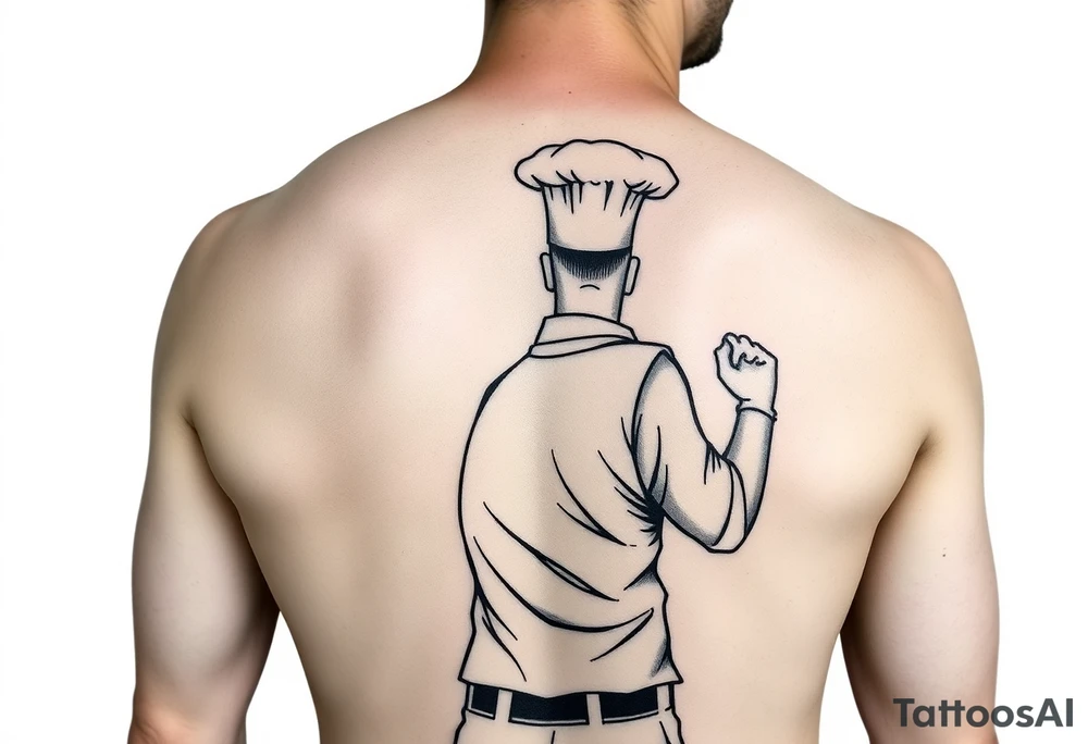 Baseball umpire wearing a chef outfit arm tattoo tattoo idea