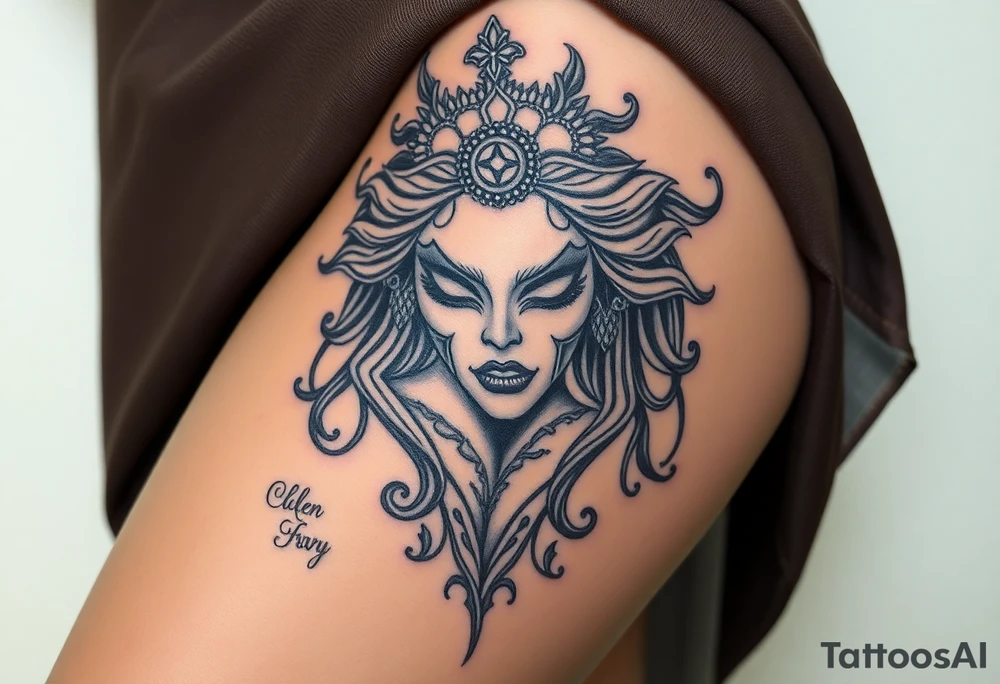 Queen, scary, pretty tattoo idea