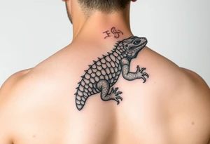 Scale, a lizard wrapped around the shoulder tattoo idea
