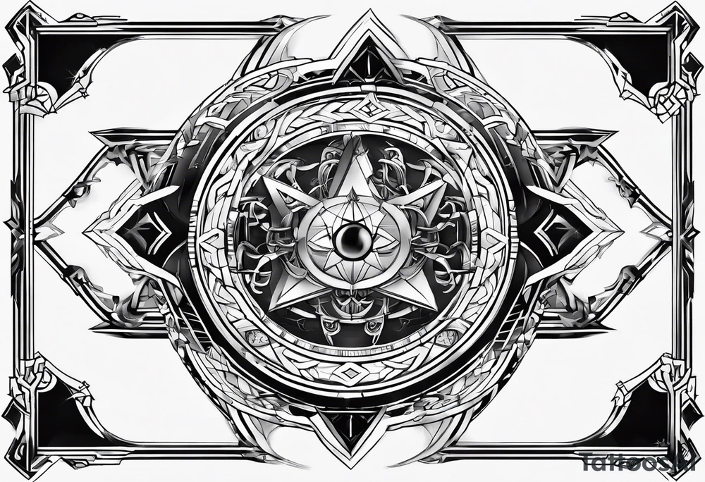 Cyber sigil with the name krah tattoo idea