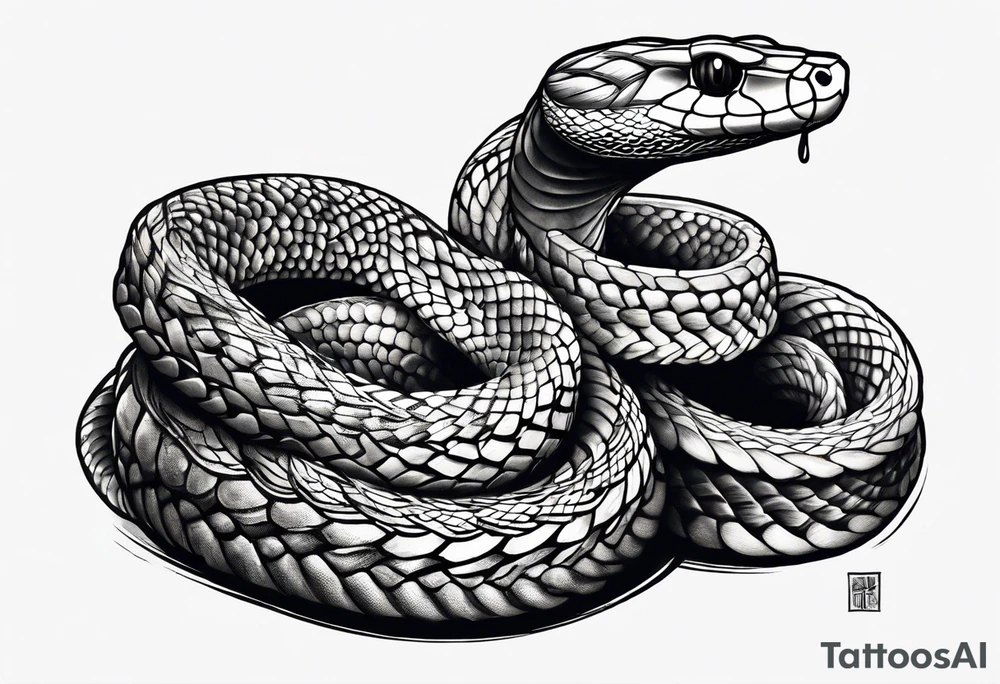 A snake being stomped on tattoo idea