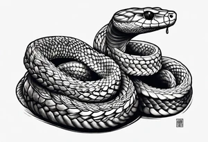 A snake being stomped on tattoo idea