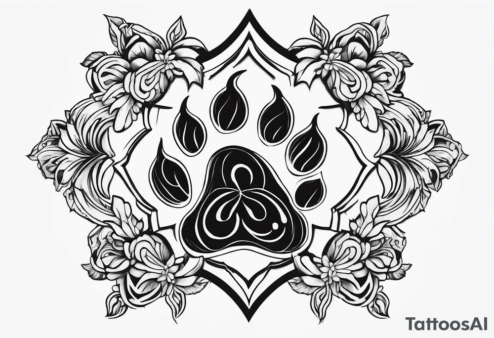 maple, dog paw print tattoo idea