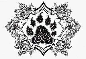 maple, dog paw print tattoo idea