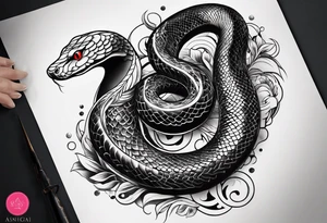 Snake tattoo for placement down along the spine with the head positioned at the bottom in japanese style to symbolise a journey of healing and transformation tattoo idea
