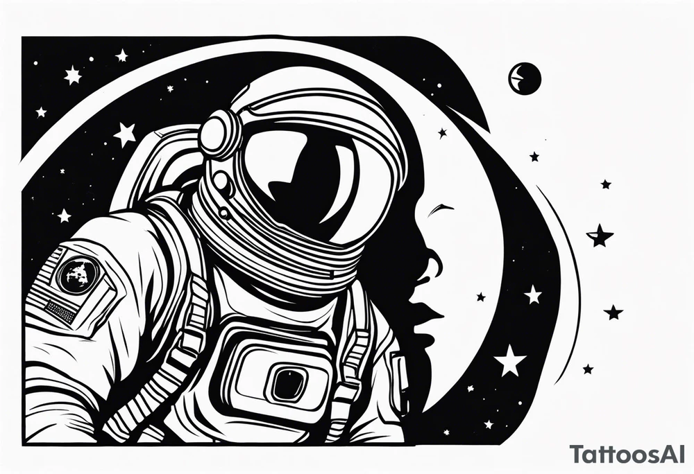 astronaut in space tattoo idea