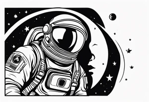 astronaut in space tattoo idea