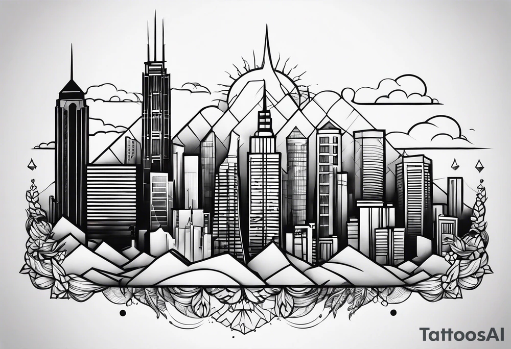 skyline tattoo tattoo idea