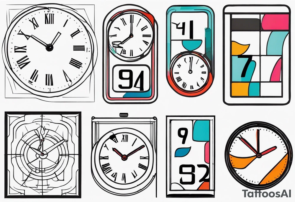 digital retro clock with all numbers being 7 tattoo idea digital retro clock with all numbers being 7 tattoo idea