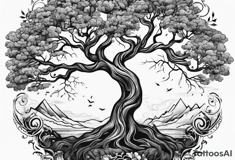 Tree without leaves tattoo idea