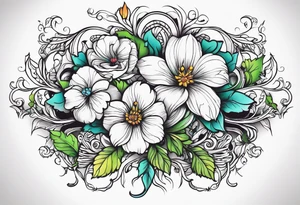 Long Vines With Flower tattoo idea