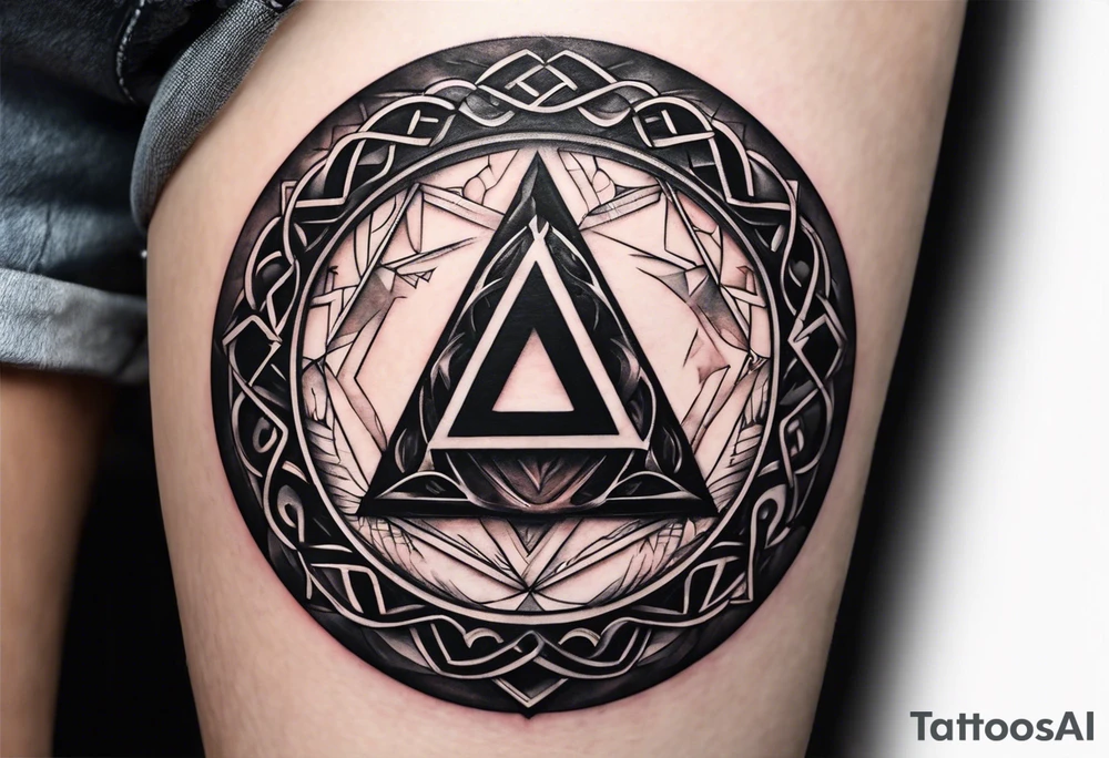 letter delta inside a chain circle, subtle, womanly, simplistic tattoo idea