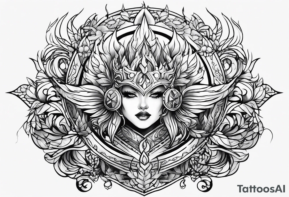 fire and lightning tattoo idea