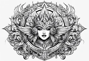 fire and lightning tattoo idea