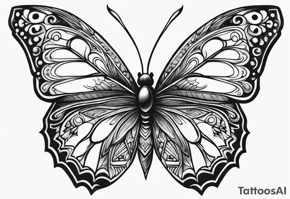 A night butterfly tattoo idea