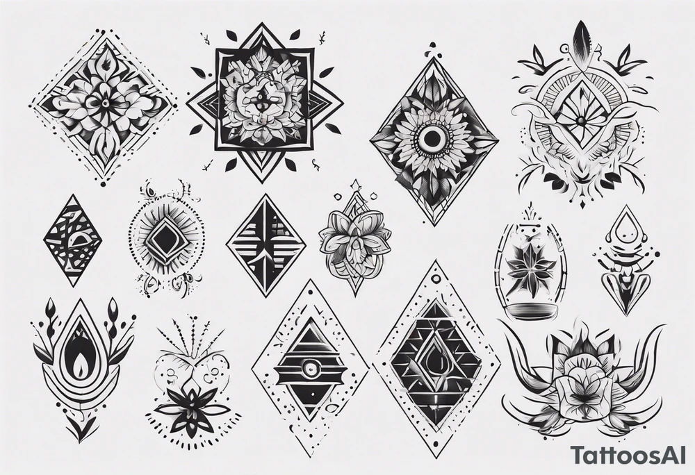 Minimalist Ornemental traditional henne indie tattoo idea