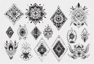 Minimalist Ornemental traditional henne indie tattoo idea