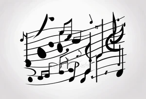 Musical notes connecting toddlers dancing tattoo idea