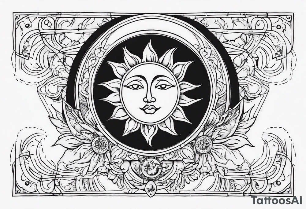 Sun and moon tattoo idea