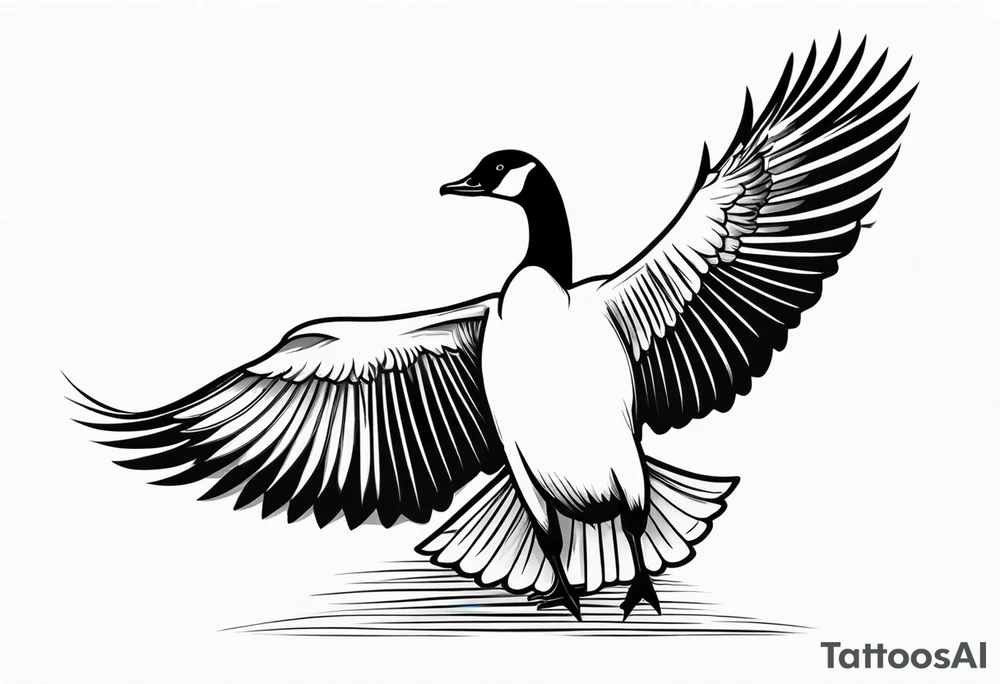 canadian goose shaking wings profile tattoo idea