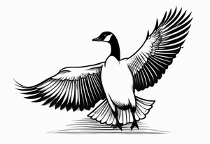 canadian goose shaking wings profile tattoo idea
