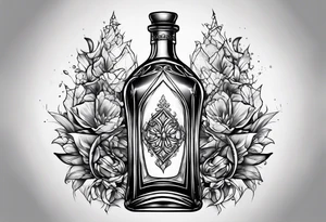 Broken glass bottle tattoo idea