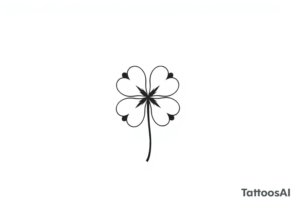 Lucky 4-leaf clover tattoo idea