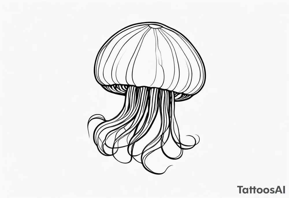 jellyfish with a small head and long tentacles tattoo idea