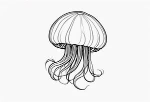 jellyfish with a small head and long tentacles tattoo idea