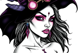 Evil Witch young woman tattoo idea