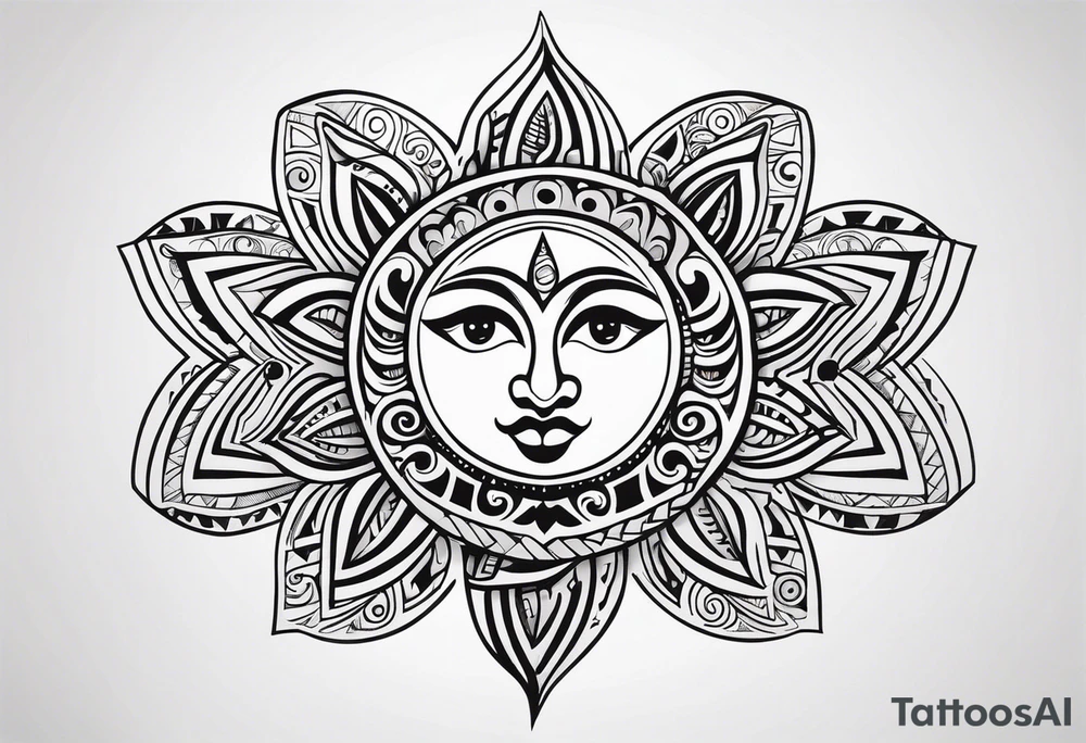 sun and freedom maori tattoo idea