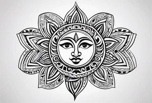 sun and freedom maori tattoo idea
