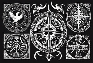 Viking Vegvísir with a raven tattoo idea