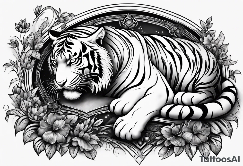 tiger sleeping tattoo idea