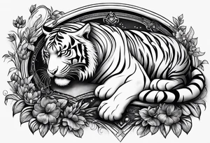 tiger sleeping tattoo idea